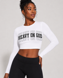 Heavy On God V2 Women’s Fitted Long Sleeve Crop Top